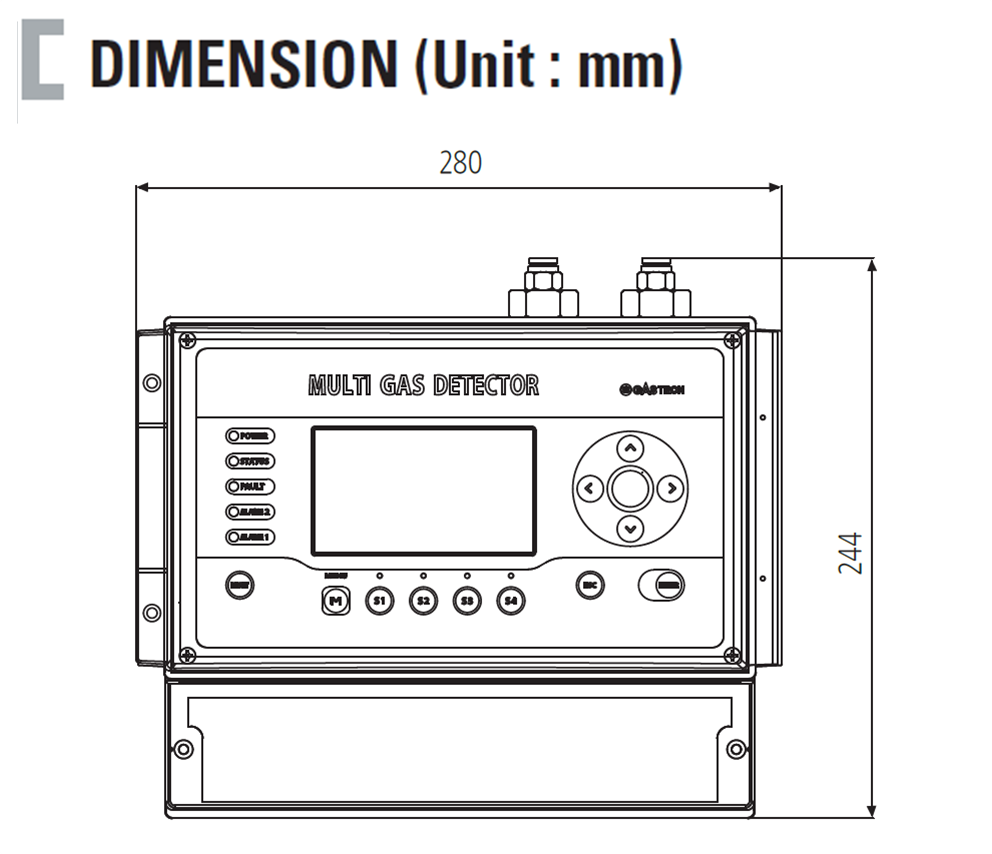 Fixed Type Freon, Flammable MULTI Gas Detector Dimension